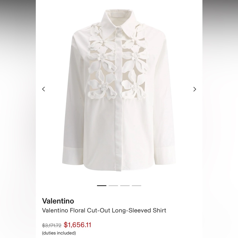 Sexy Sophisticated White Floral Cut-Out Long Sleeve Button Up